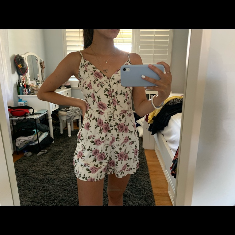Floral Romper with Back Design